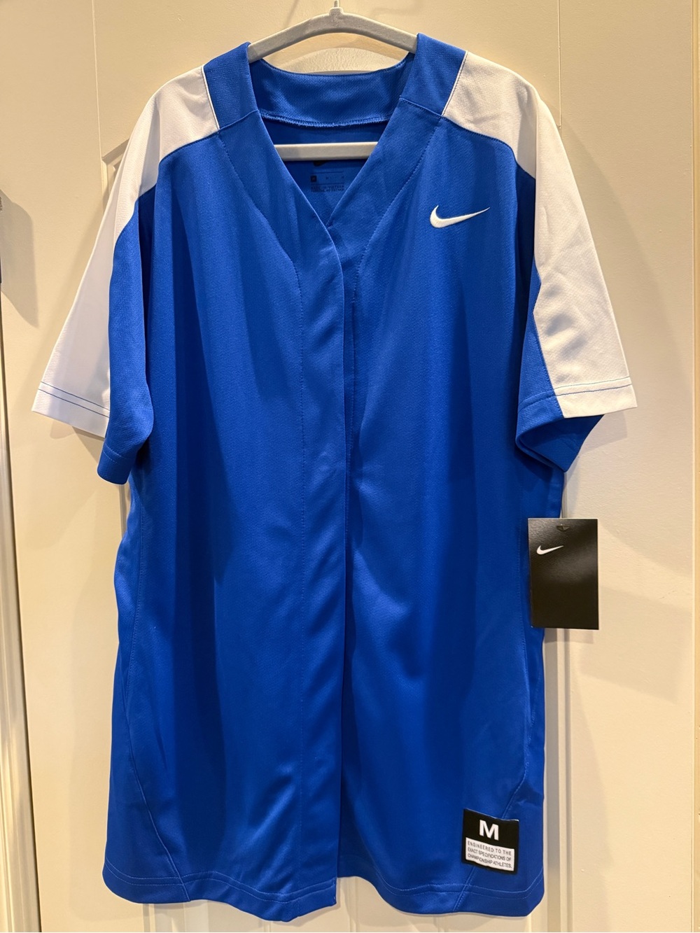 Nike Womens Blue Softball Athletic Training Practice Jersey Top Size M NWT